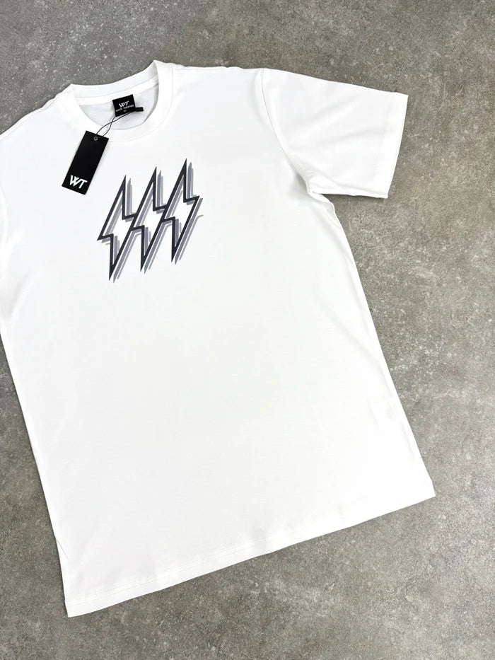White Threads Black/Grey Bolt T-Shirt - White